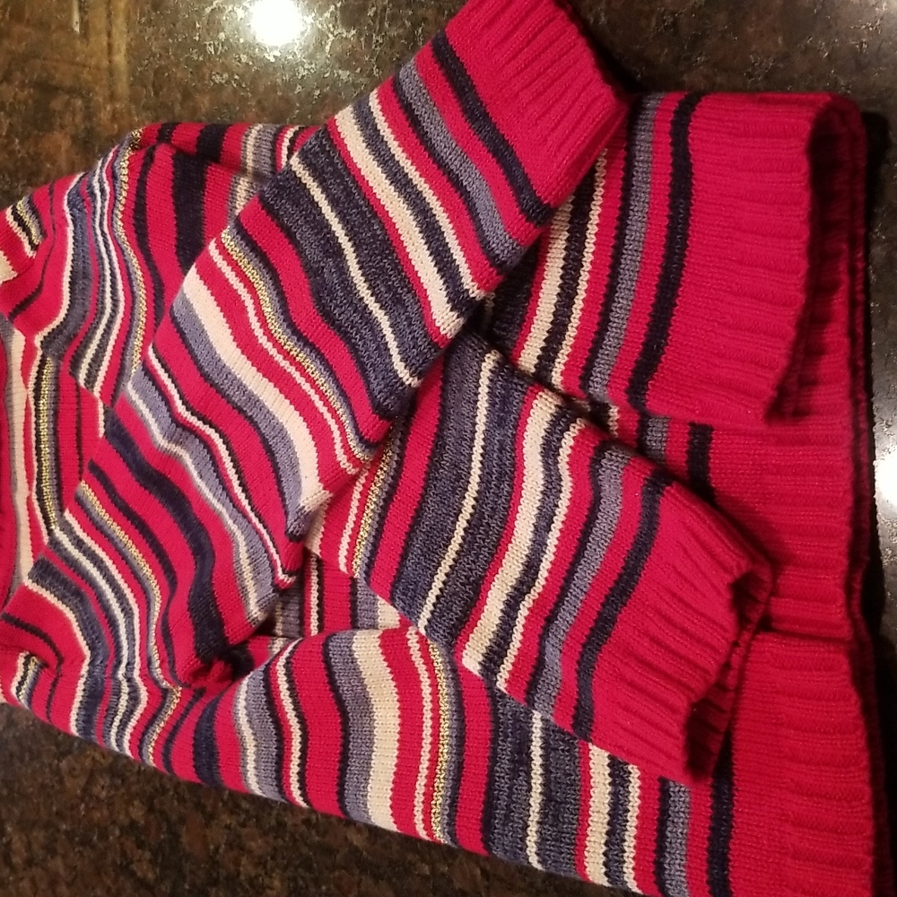 Tiara International red, blue, white striped sweater with some gold threading S - Picture 5 of 8